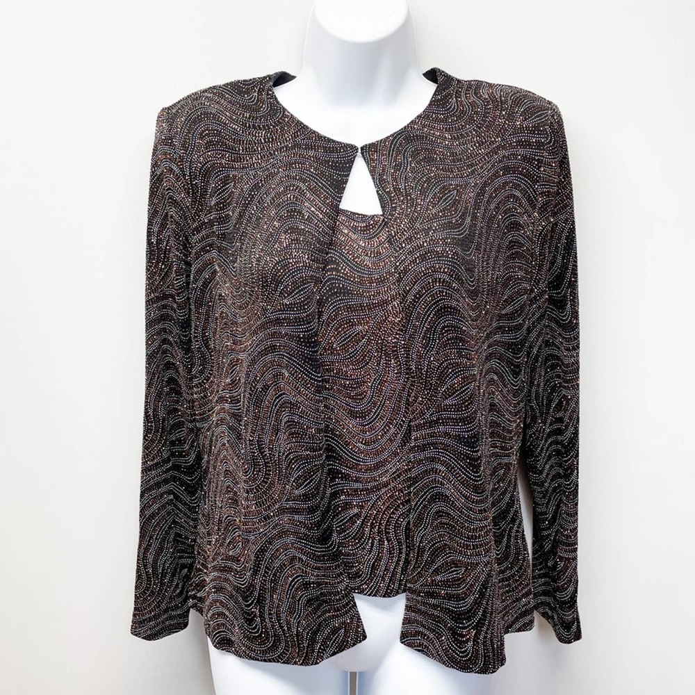 XSCAPE Joanna Chen Jacket Set Shimmer Swirl Medium